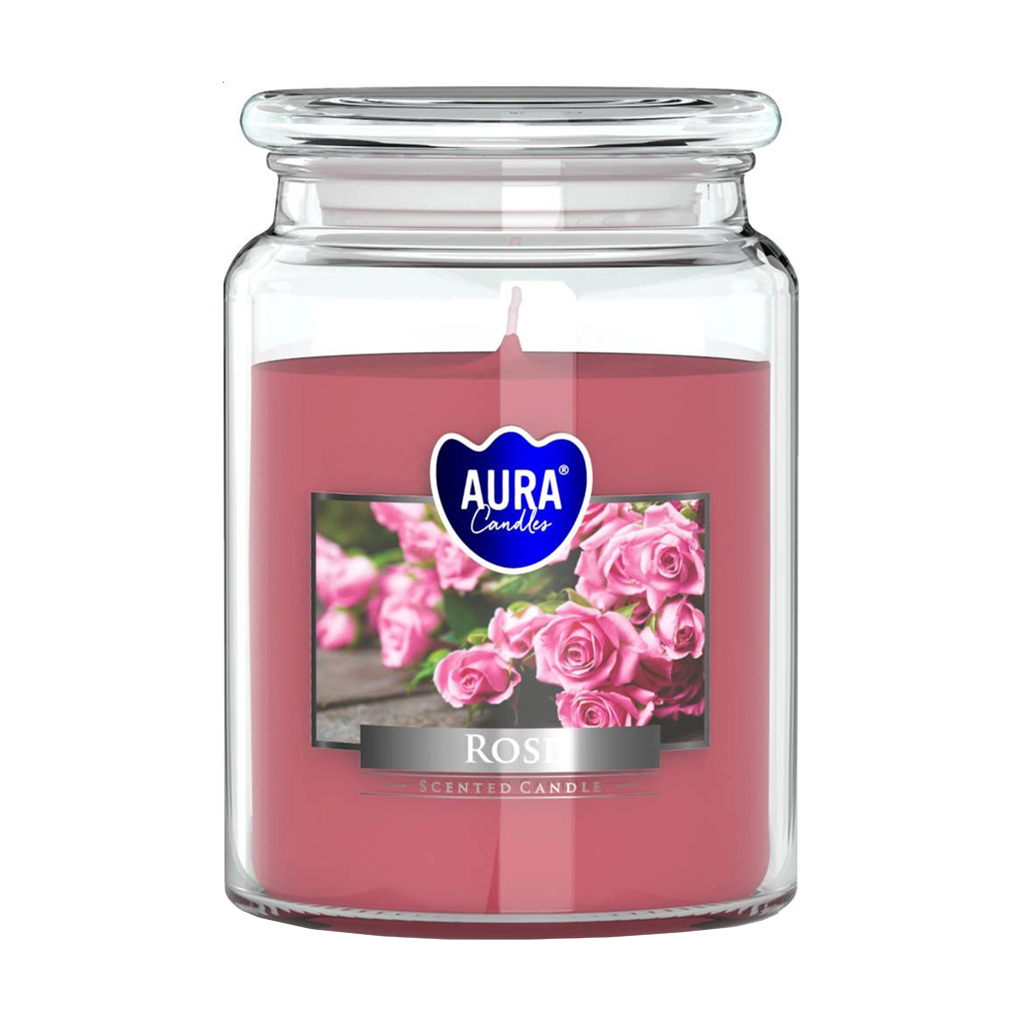 Ароматична свічка в банці Bispol Scented Candle Aura Rose, 500 г (snd99-78)